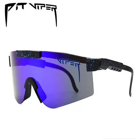 Pit Viper Retro Oversized Sports Cycling Sunglasses Women Men Colorful Lens UV-400 Frame Shield Riding Glasses Fashion Windproof