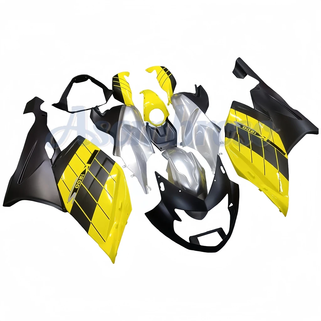 ABS Plastic Replacement fairing kit for K1200S 2005 2006 2007 2008 2009 2010 yellow silvery black body shell cover fairings