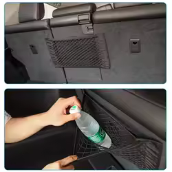Car Trunk Mesh Organizer Universal Velcro Storage Pocket Vehicle Elastic Storage Bag Automotive Mesh Interior Accessories