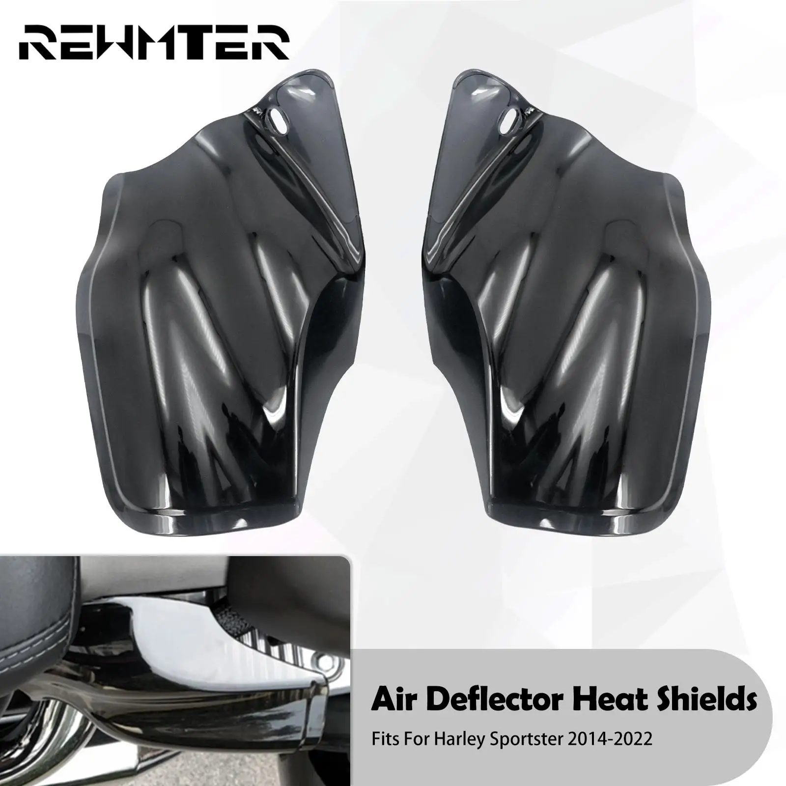 Motorcycle Reflective Saddle Shields Air Heat Deflector Plastic For Harley Sportster XL 1200 883 Super Low Roadster Iron Custom