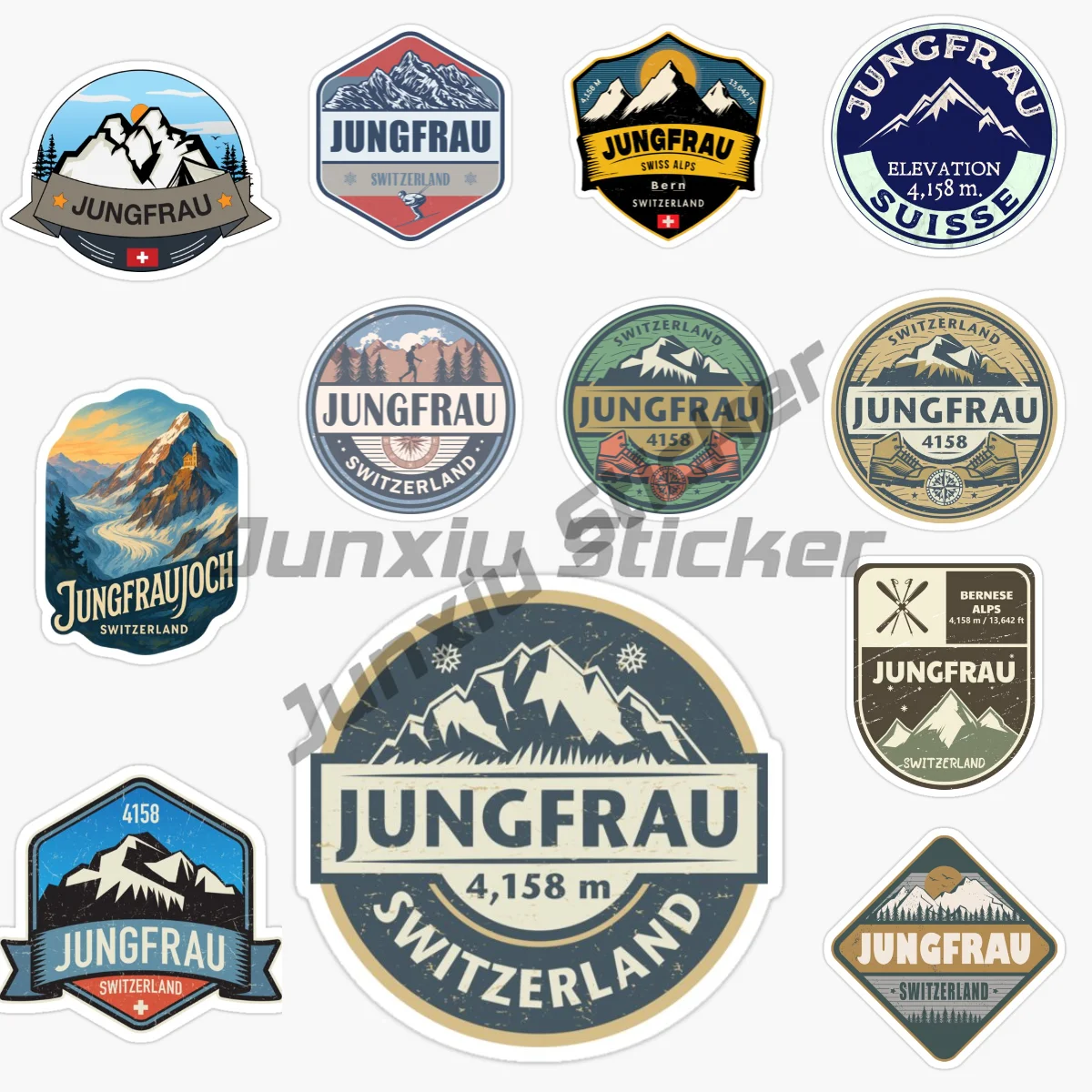 

Switzerland JUNGFRAU Car Sticker Motorcycle Vinyl Bumper Truck Car Wall Room Bicycle Van Window Decorate PVC Decals