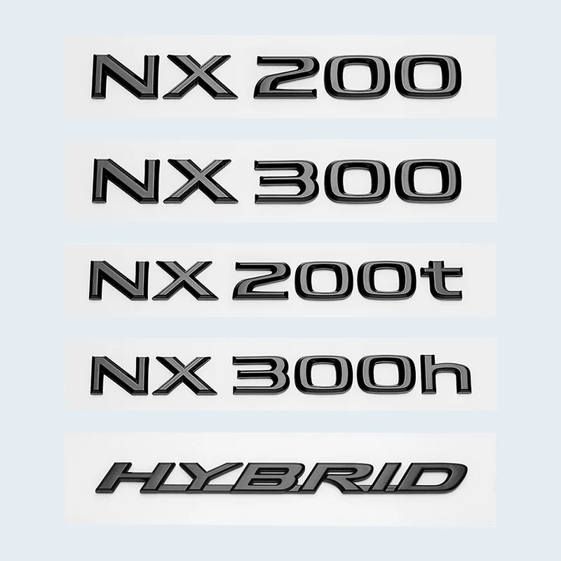 Suitable for Lexus car trunk logo sticker badge accessories glossy black ABS letters NX200 NX300 NX200t NX300h hybrid logo