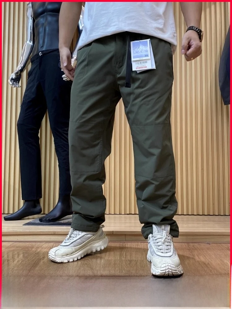 

Thiened Winter Outdoor Men's Casual Pants Heat Absorbent Waterproof Warm Belt Faionable Straight Leg Polyester Fiber