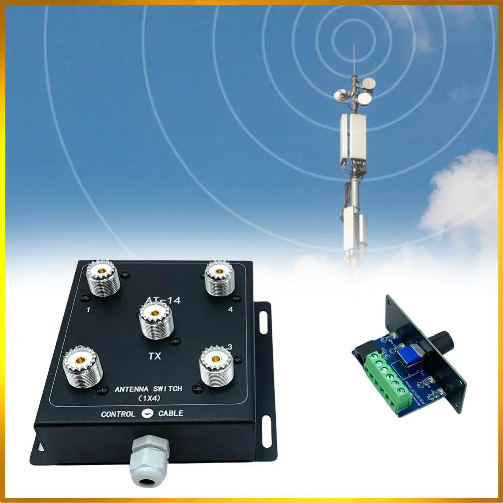 

4-Way Coax Remote Antenna Switch Antenna Switch 500W PEP Antenna Signal Switch Antenna Splitter Switch for Convenient Switching