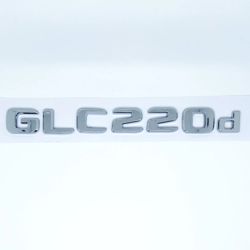 ثلاثية الأبعاد ABS كروم الحروف السوداء GLC260 GLC300 GLC350 GLC220d GLC350e 4Matic شعار ل GLC X253 سيارة جذع شعار ملصق #4