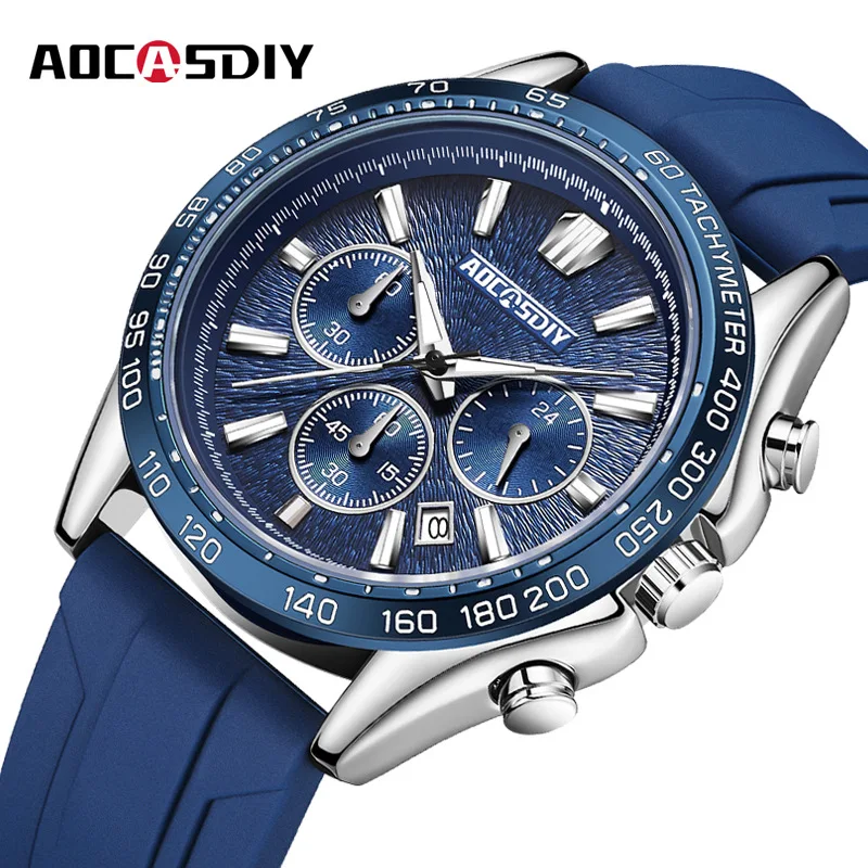 Foreign trade watch men's watch multi-functional sports chronograph quartz watch luminous calendar men's hot-selling watch