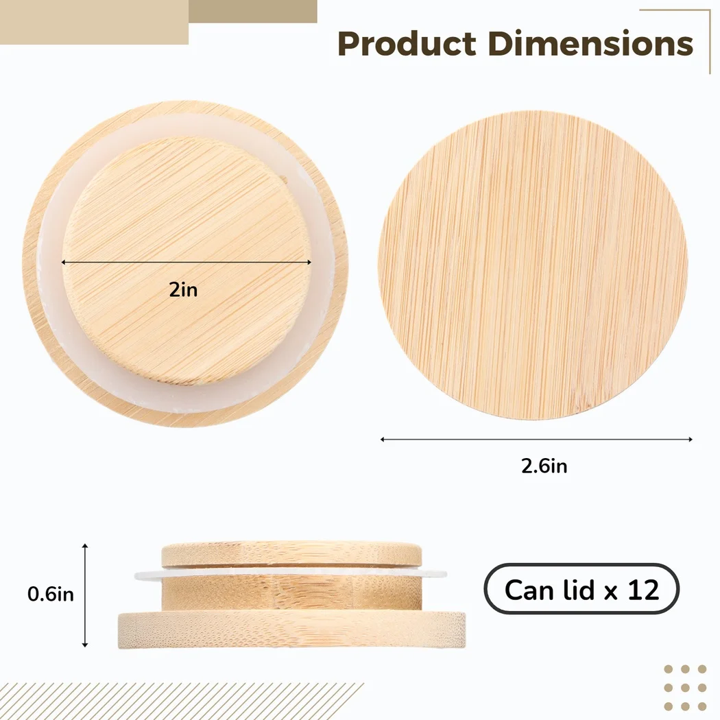 12Pcs Yogurt Jar Lids 2.6
