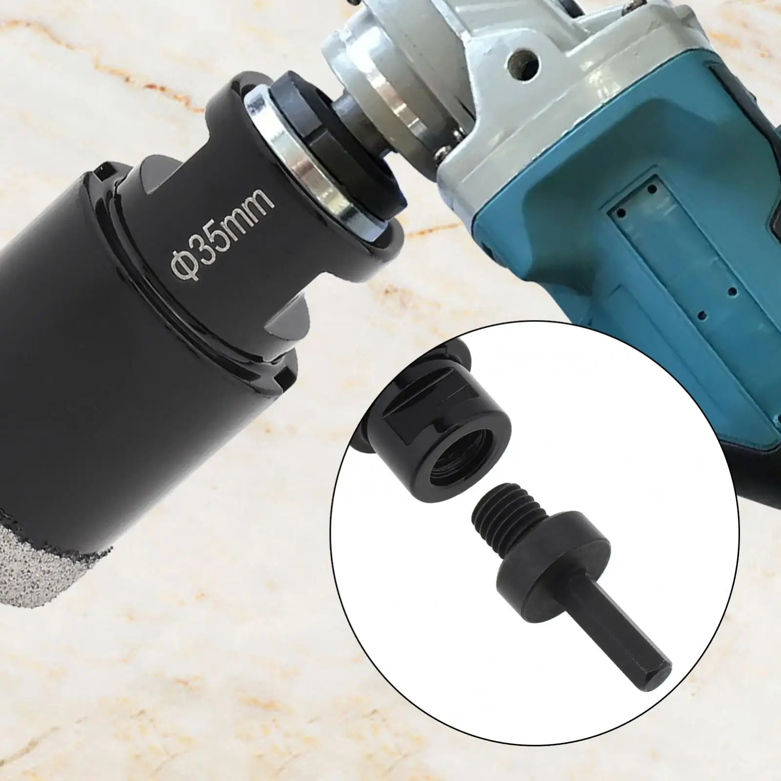 Core Drill Bit Adapter M14 Thread to 3/8 Inch Hex Shank Adapter for Diamond Core Drill Bit Hole Saw