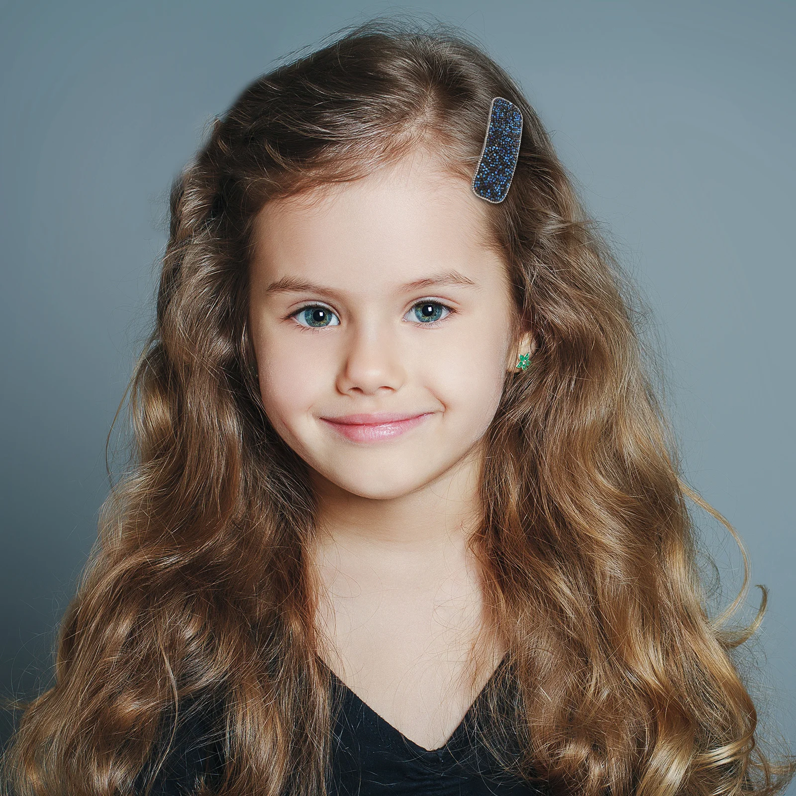 Pinces à cheveux carrées en cristal, 4 pièces, couleurs mélangées, épingles à cheveux pour enfants filles, Barrettes en métal, accessoires pour cheveux lumineux