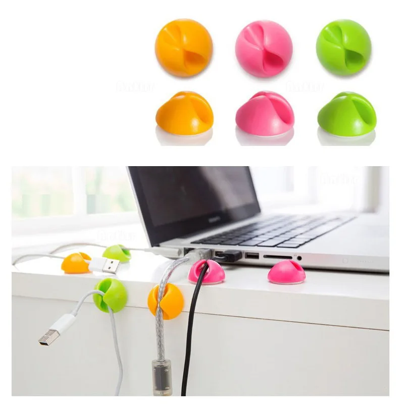 50Pcs 1 Hole Cable Organizer Holder Cable Clip Desk Tidy Organiser Wire Lead USB Charger Holder Fixer