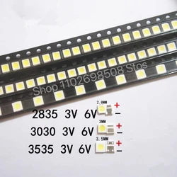 LED SMD de Haute Qualité, Brance, 2835, 1W, 0.5W, 0.2W, 3V, 6V, 9V, 18V, 36V, 150MA, 100MA, 30MA 60MA, 80MA, 6000-6500K, 100 pièces b