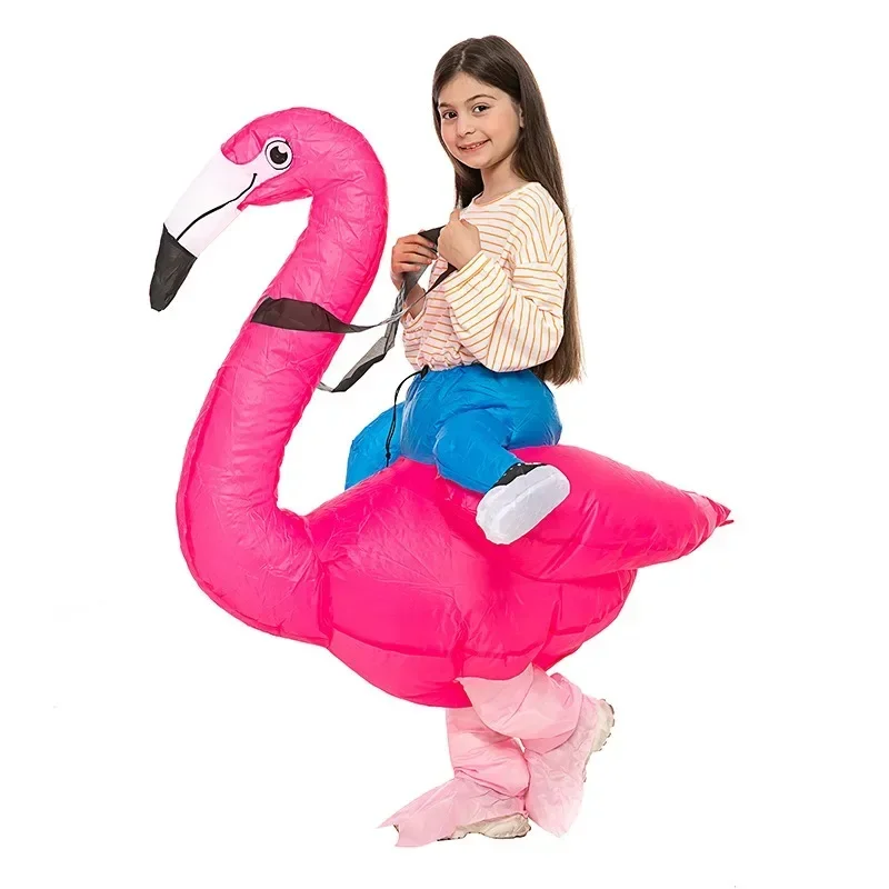 

Hilarious Inflatable Flamingo Ride On Costume for Adults and Kids Perfect for Parties Halloween Christmas New Year Thanksgiving