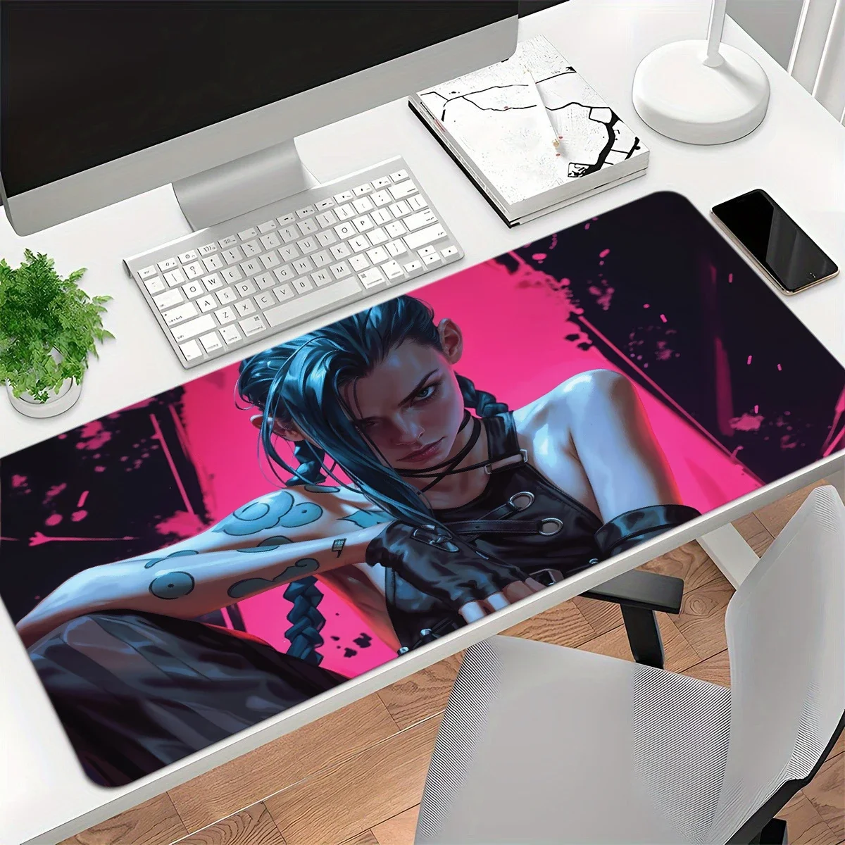 Jinx Anime Gaming Mouse Pad Large Computer Office Game Table Mats XXL 90x40cm Rubber Anti-slip Keyboard Mousepads Long Desk Pads