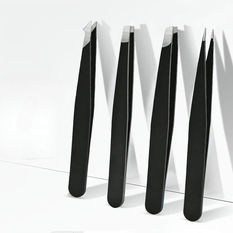 Pince à épiler professionnelle en acier inoxydable, 1/4 pièces, pince à épiler très précise pour épilation du visage, outil de maquillage de beauté
