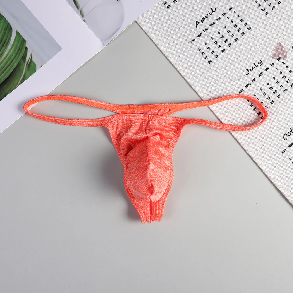 

Beach Wear Pink Men Thong Underwear Classic Solid Color Underwear Men High Stretch Lingerie 80 Polyester Material