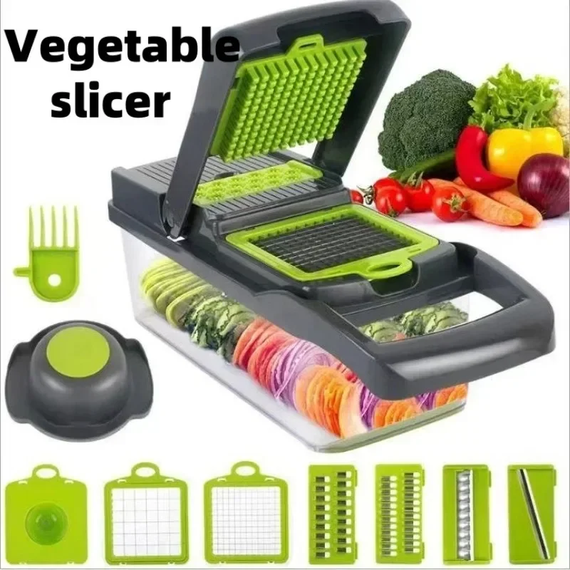 Multifunctional Vegetable Slicer with Cucumber Slicer & Egg Strainer – Versatile Kitchen Tool for Easy Slicing and Straining