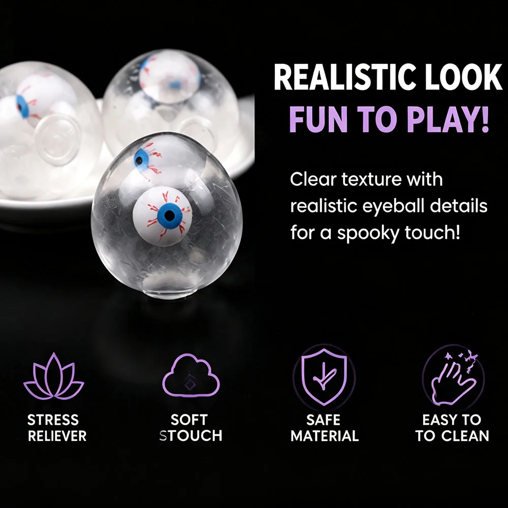 Gamer Workspace Setup Decor Eyeball Squishy Fake Eye Water Filled Squeeze Prop Live Stream Desk Gadget Funny Surprise Gag Gift