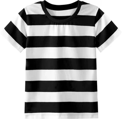 Contrasting Colors with Stripes Design Tee Shirts O-neck Short Sleeve Leisure Women's 2024 Summer New Clothing Classic Tee Tops