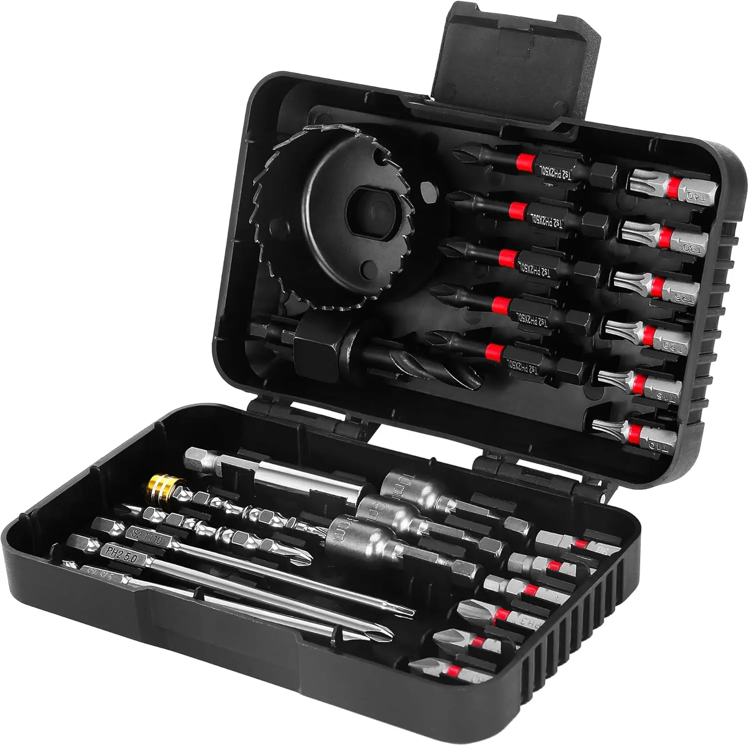 

Hex Slotted Square Heavy Duty Drill Tool Kit 27/35/39Pcs Screwdriver Bit Set Magnetic Impact Driver Bits