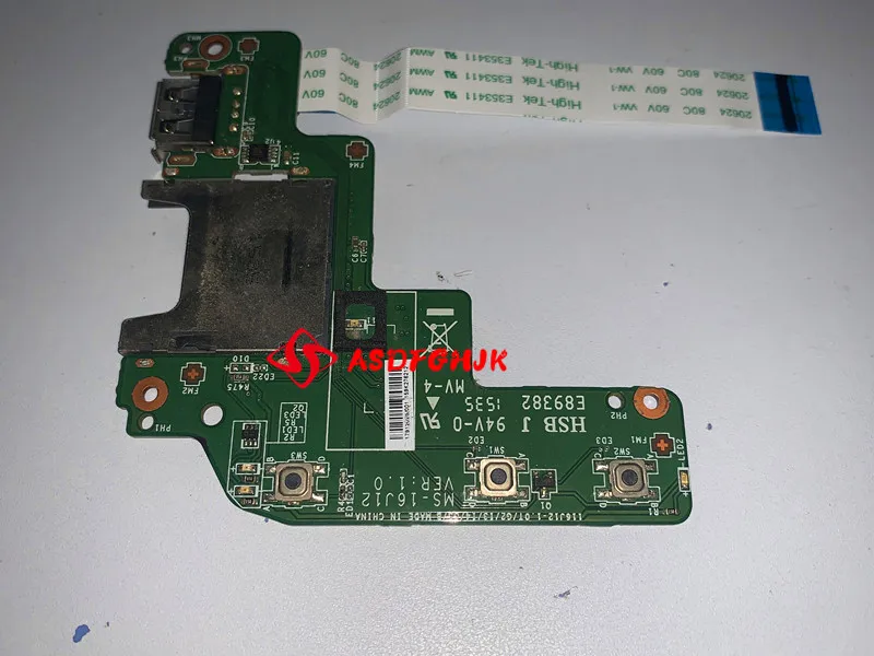 Used Original MS-16J12 Switch Power For MSI GE62 GE72 GP62 GP72 PE70 PE60 GL72 GL62 USB IO Board SD CABRD BOARD WITH CABLE