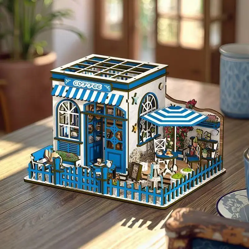 مجموعة نماذج منزلية صغيرة ثلاثية الأبعاد من Sunlight Cafe DIY - هدية لسطح المكتب الإبداعي: اصنع نموذج معماري خاص بك #3