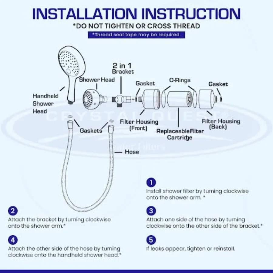 Sistema di Filtrazione 2-in-1 di Lusso per Doccia e Portatile - Nero - Senza BPA 1.25-2.5 GPM Cartuccia Reversibile G