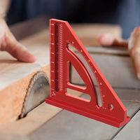 Carpenter Square Hole Scriber,Woodworking Square Protractor, Aluminum Miter Triangle Ruler Layout Measure Multifunction Diy Tool
