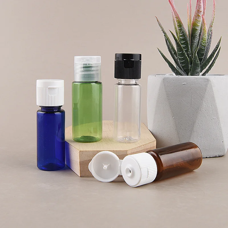 20ml PET Squeeze Bottles with Flip Cap Hand Sanitizer Bottle Travel Refillable Container Shampoo Lotion Cream Body Soap Sample