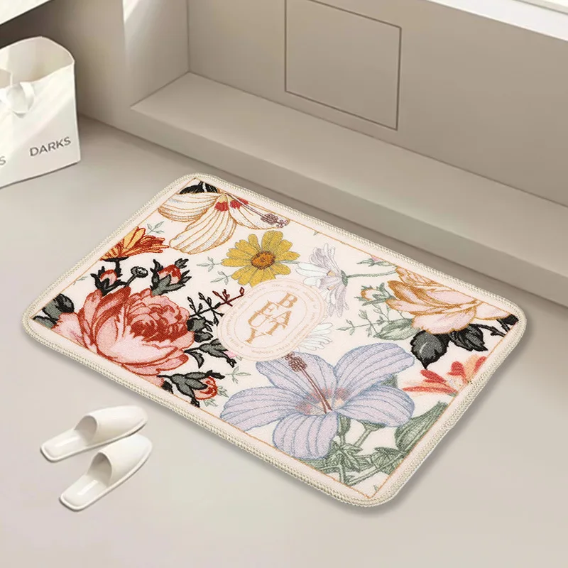 

Non-slip floor mat for living room, bathroom carpet, printed, direct spray, foot mat, factory wholesale