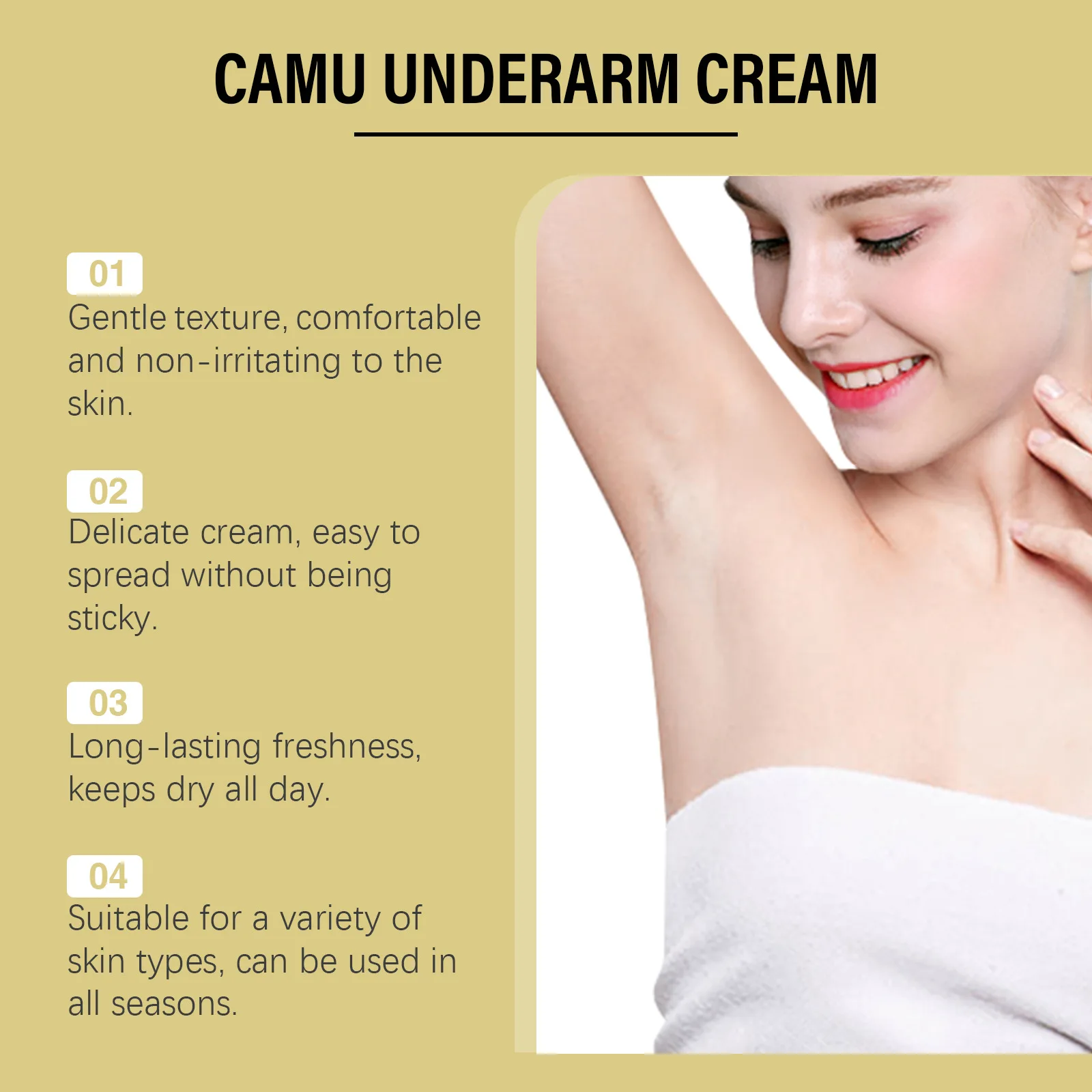 Underarm Care Deodorant Cream Prevent Body Odour Sweat Armpit Odor Clean Fresh Armpit Keep Dry Cool Not Irritating Armpit Cream