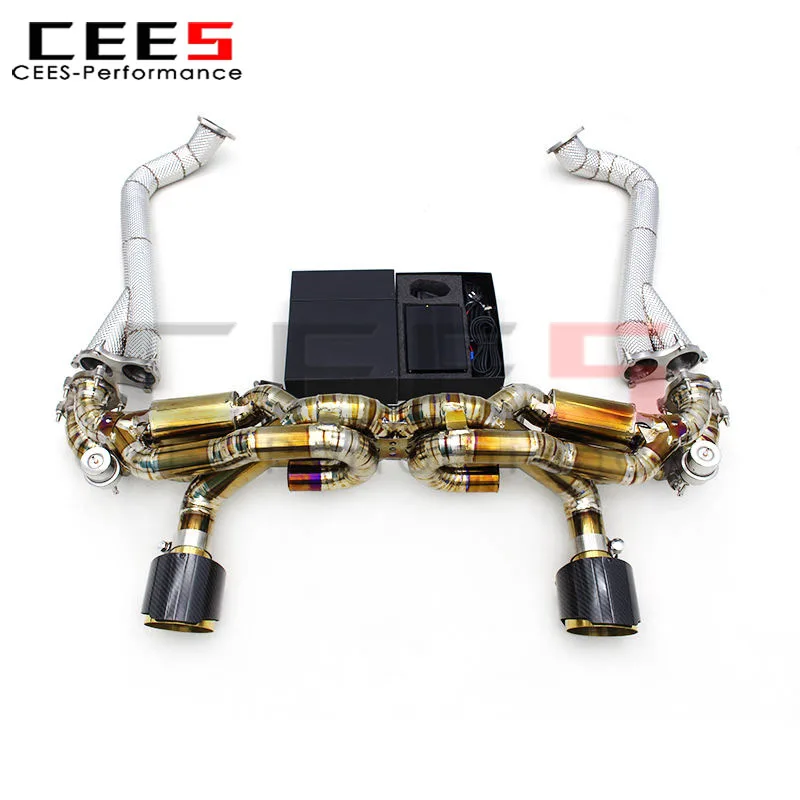 CEES チューニング エキゾースト キャットバック ポルシェ 718 ケイマン スパイダー GTS/GT4 4.0L 2021+ バルベトロニック キャットバック エキゾーストパイプシステム