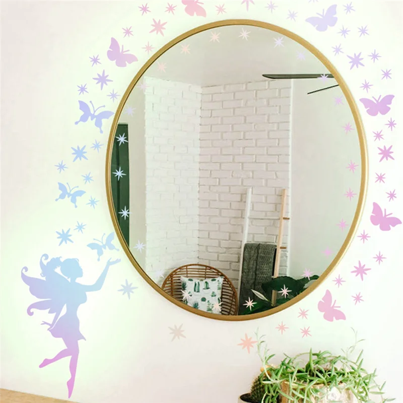 A370T NEW~2Pc Refrigerator Stickers, Cute Stars Fridge Stickers Glow in the Dark, Fridge Dazzle Decals Decoration