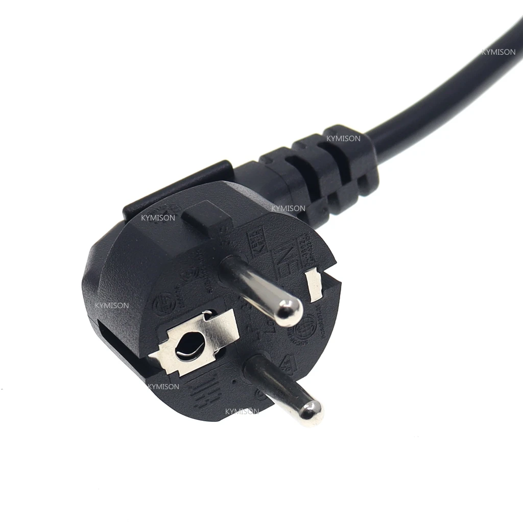 Imagem -04 - Angular Cabo de Alimentação para Laptop Cabo de Extensão Monitor pc Adaptador Alemanha Prong Iec 60320 c5 para eu 1.5m 5ft up