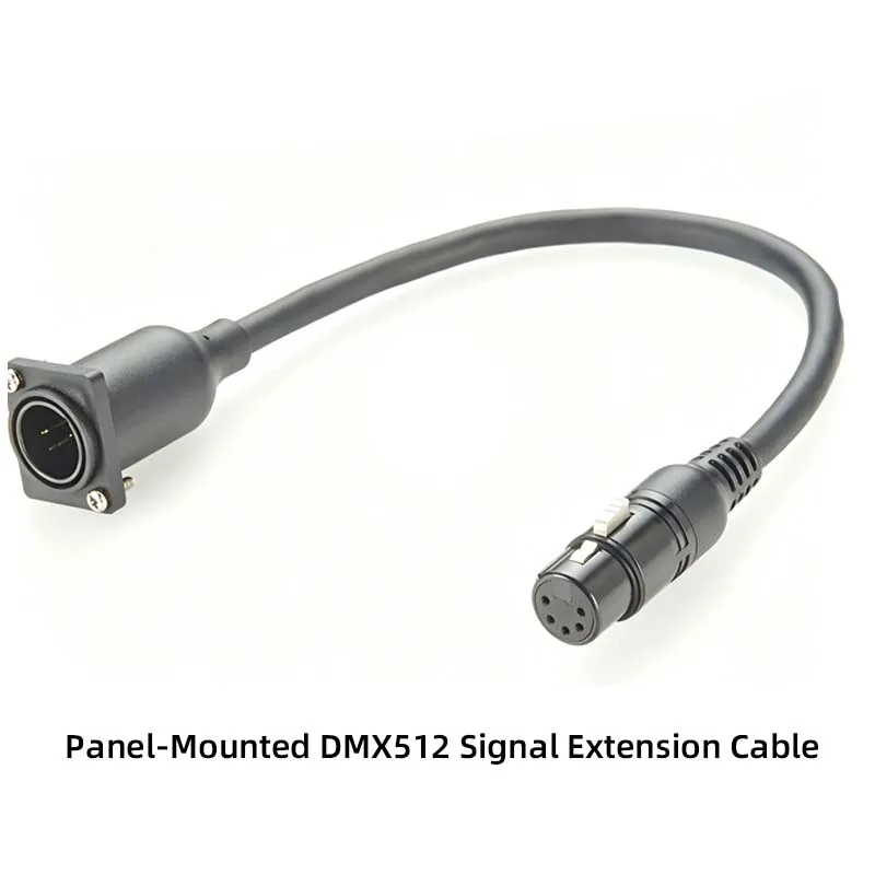 Cable de Extensión de Señal DMX512 con Conectores XLR Macho y Hembra de 5 Pines, Cable de Extensión para Montaje en Panel para Señales de Iluminación