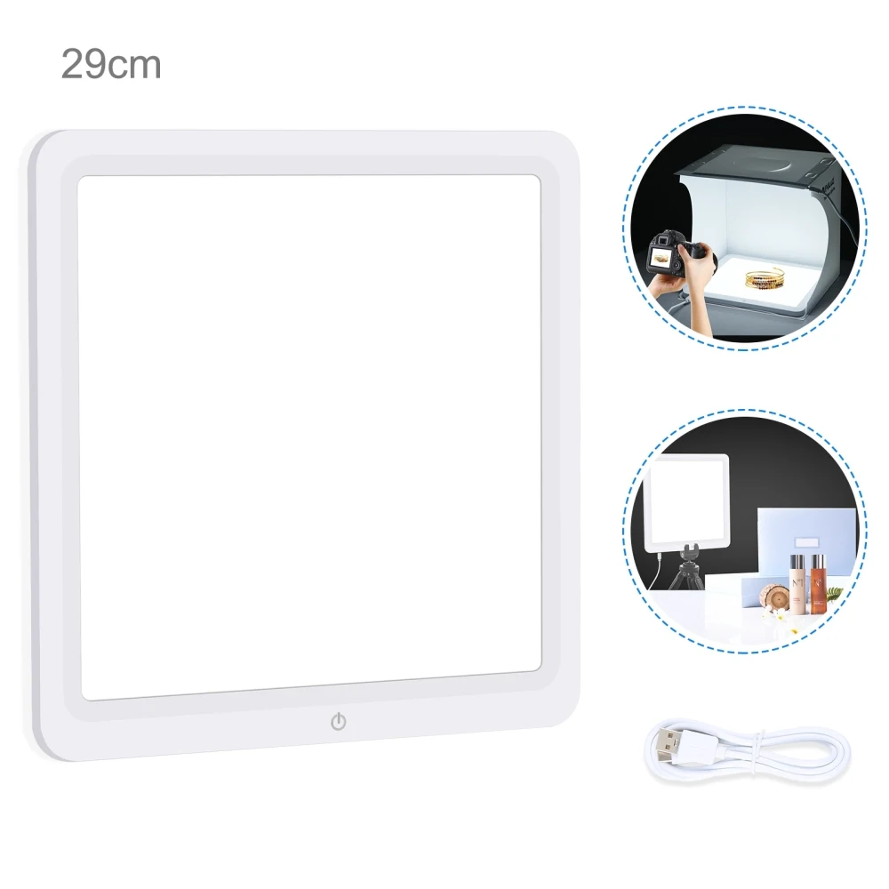 29cm USB Mini LED Photography Shadowless Lights 800LM Backdrop Lamp Panel Pad Lightbox Photo Background Studio Softbox