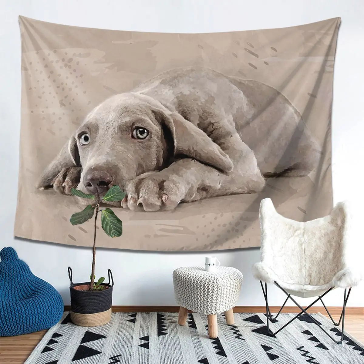 

Гобелен Weimaraner Puppy, украшение, художественные эстетические гобелены для гостиной, спальни, дома, настенная ткань, настенная подвеска