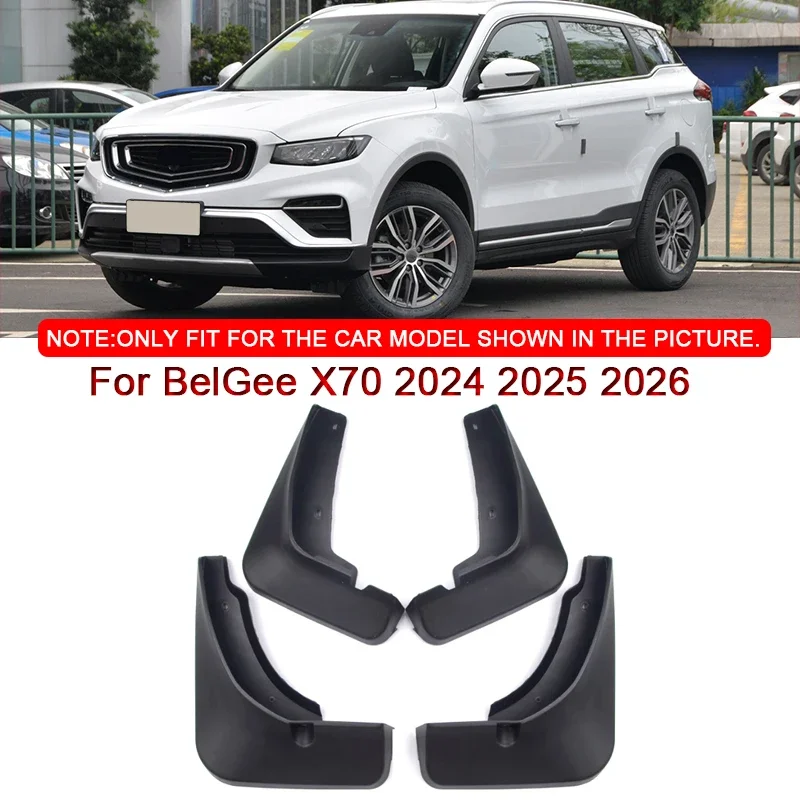

For BelGee X70 2024 2025 2026 Car Styling ABS Car Mud Flaps Splash Guard Mudguards MudFlaps Front Rear Fender Auto Accessories