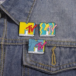 Enamel Music Television Pin Creative Mtv Rock Hip Hop TV Metalœ Brooches Lapel Backpack Badge Fashio Jewelry Gift for Friends