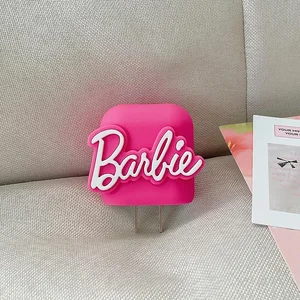 Barbie Pink Data Cable Protective Cover, Anime Kawaii, Ladekopfschutzhülsenbeutel für iPhone 20w, Fashion Heart Girl 10 Hauptverkaufsprodukte Barbie - №1