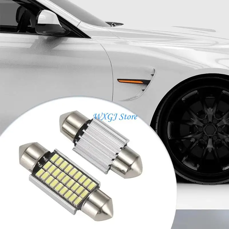 37JE 12V Car Cabin Light LED Bulbs, 5 Pack Festoon Interior Reading Trunk Lamps with Double Ended Metal Ends Set