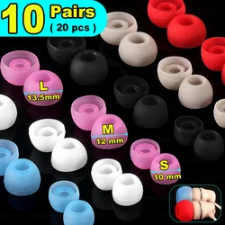 10-1 Pairs Silicone in Ear Headphone Eartip L M S Wired Earphone Noise Reduction Replacement Earplug Ear Plugs Soft Earbuds Cap