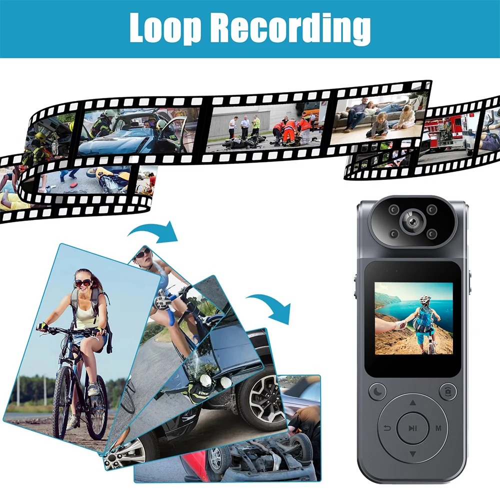 4K 1080P HD WiFi Mini Camera Portable Digital Video Recorder Handheld Back Clip Police Body Camera Night Vision Small Camcorder - Image 6