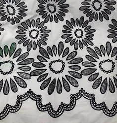 New Single Side Sunflower Cotton Eylect Hole lace skirt clothing dress fabric DIY women's cotton embroidered lace cloth