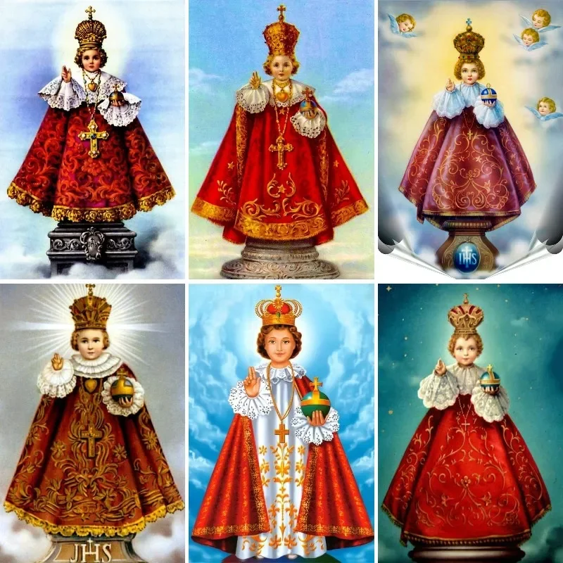 

Алмазная живопись «Иисус Праги» для младенцев, религиозная Вышивка крестиком, католическая икона, набор для алмазной вышивки, стразы, домашний декор