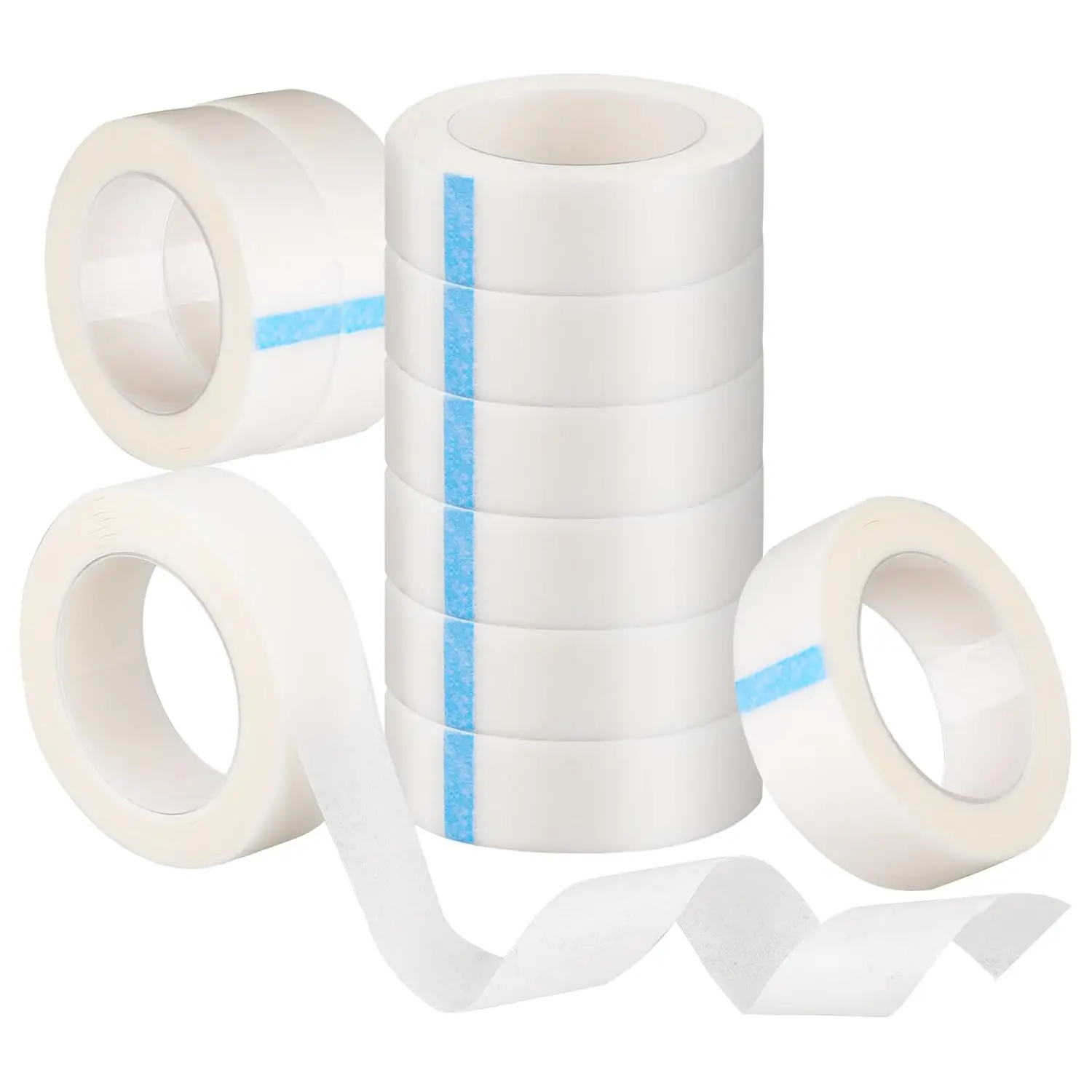 10 Rollen hypoallergenes Wimpernband – weiße, atmungsaktive Mikropore-Streifen für Wimpernverlängerungen (Salonqualität)