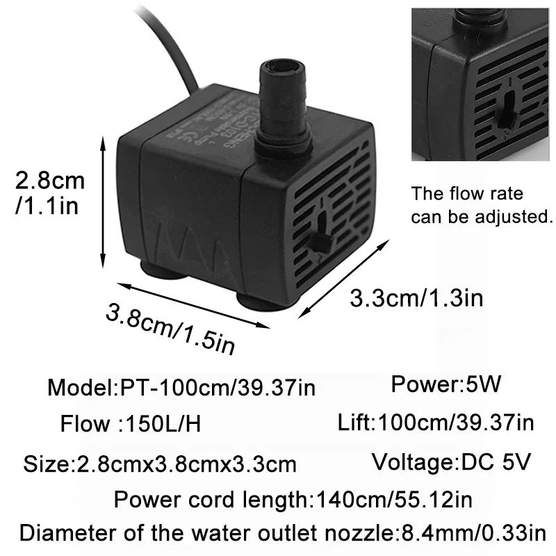 Fuente para gatos y perros con filtración USB flujo ajustable - imagen 5