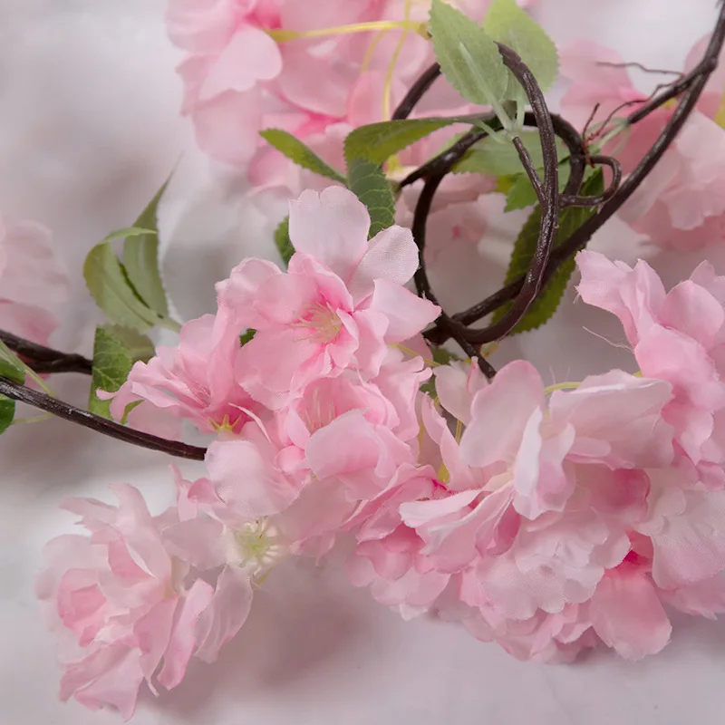 5 Stück Künstliche Kirschblüten-Ranke 180cm Kunstseidenblumen Hochzeitssaal-Dekoration Hintergrund-Blumenwand Kirschblüten-Ranke für Zuhause – Detail 4