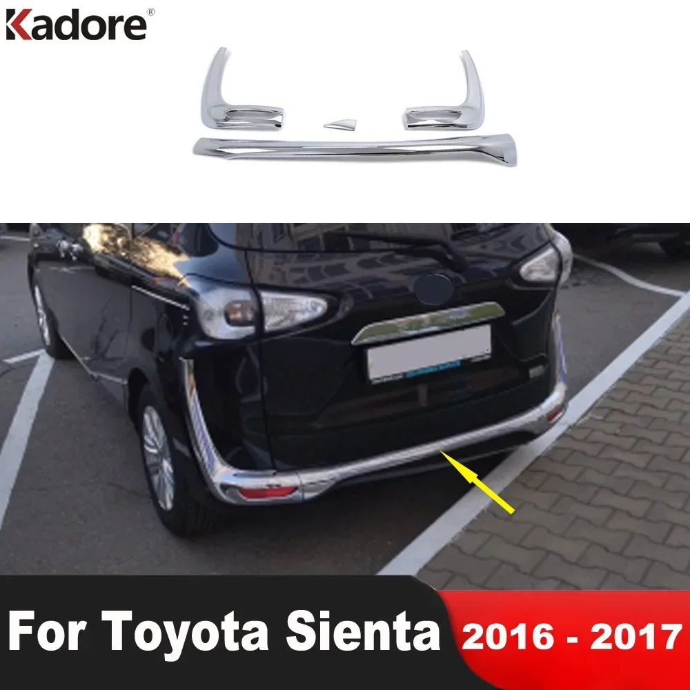 Rear Bottom Bumper Cover Trim For Toyota Sienta 2016 2017 2nd Ge XP170 Chrome Car Tail Fog Light Lamp Foglight Trims Accessories