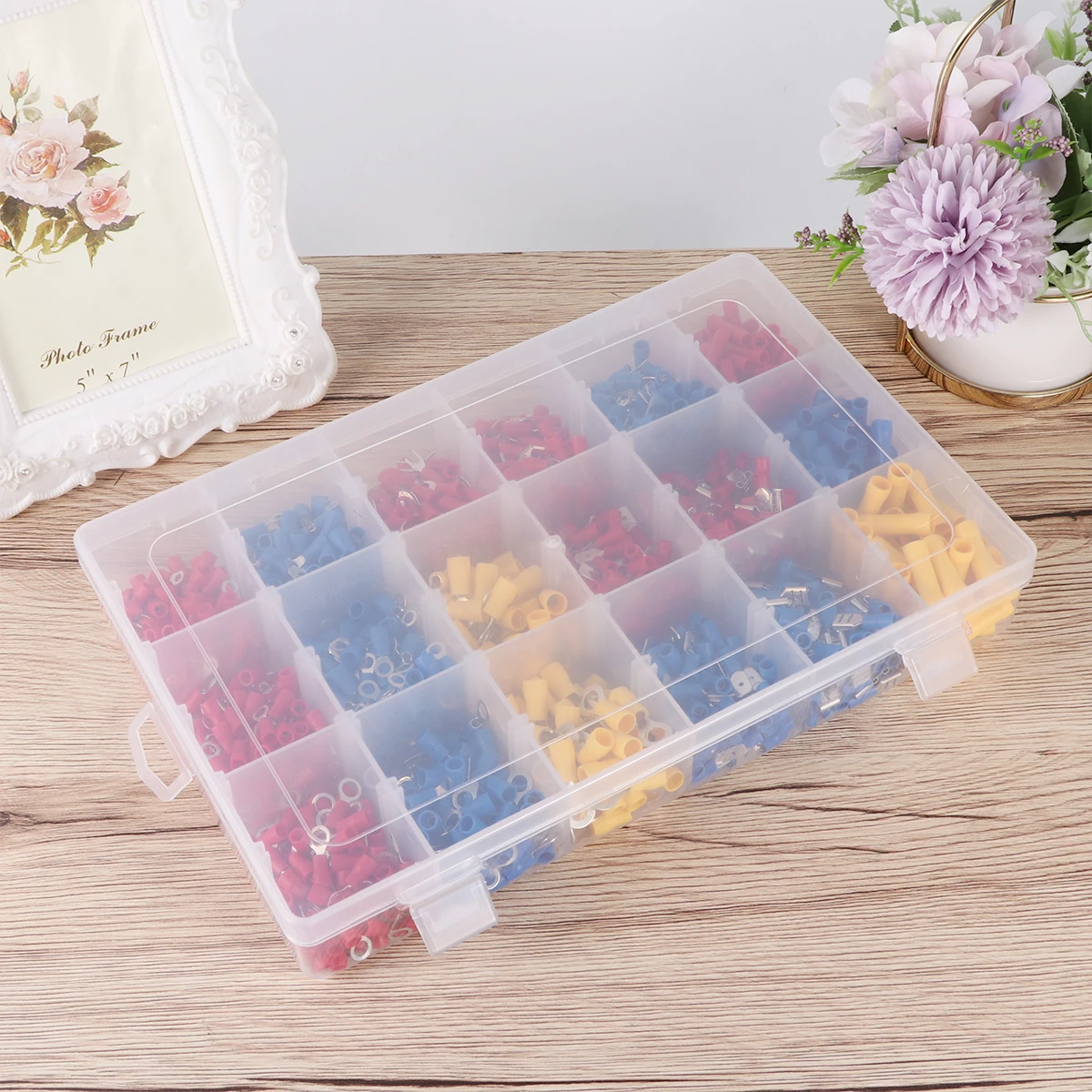 

1300pcs Terminal Connectors Combination Set Heavy Duty Wire Lugs Tubular Ring Bare Pvc Eyelets Durable Automotive