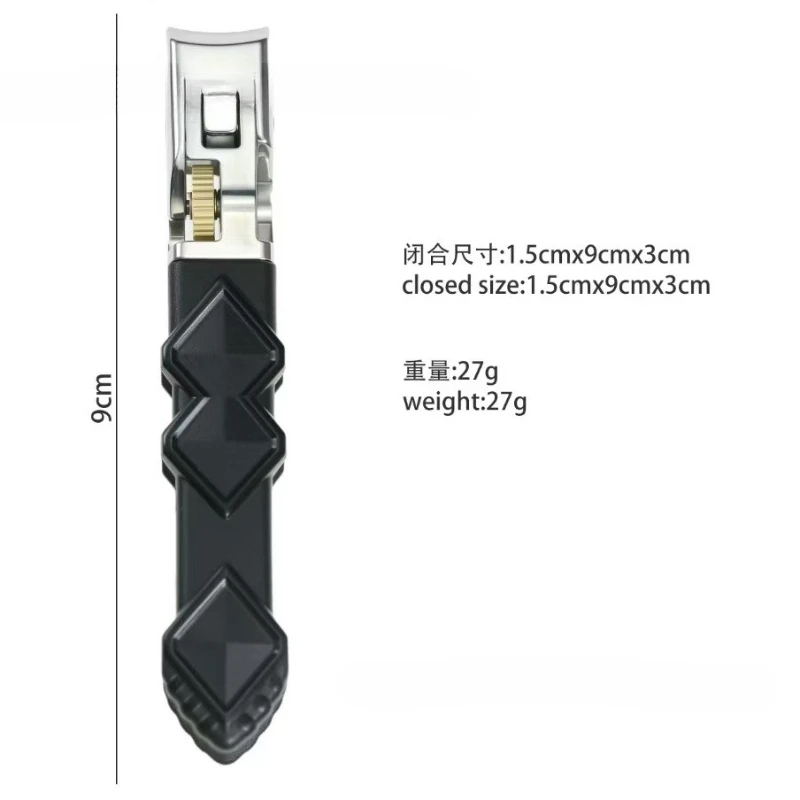 Afsluitbare diagonaal gesneden wijd openende nagelknipper met spatbescherming Extra lange nagelknipperset Gespecialiseerde paronychia-nageltang